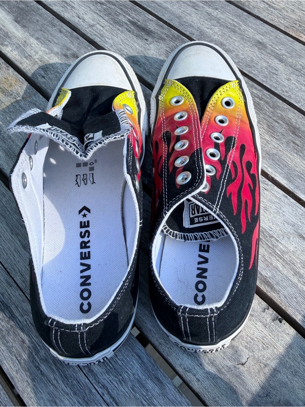 Converse Flame Gradient Slip-On Sneakers - Black/Red/Yellow - Picture 3 of 5